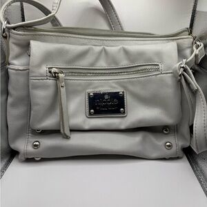 Nicole by Nicole Miller Gray Clutch Handbag  10 1/2" X 7 1/2" Multiple Pockets